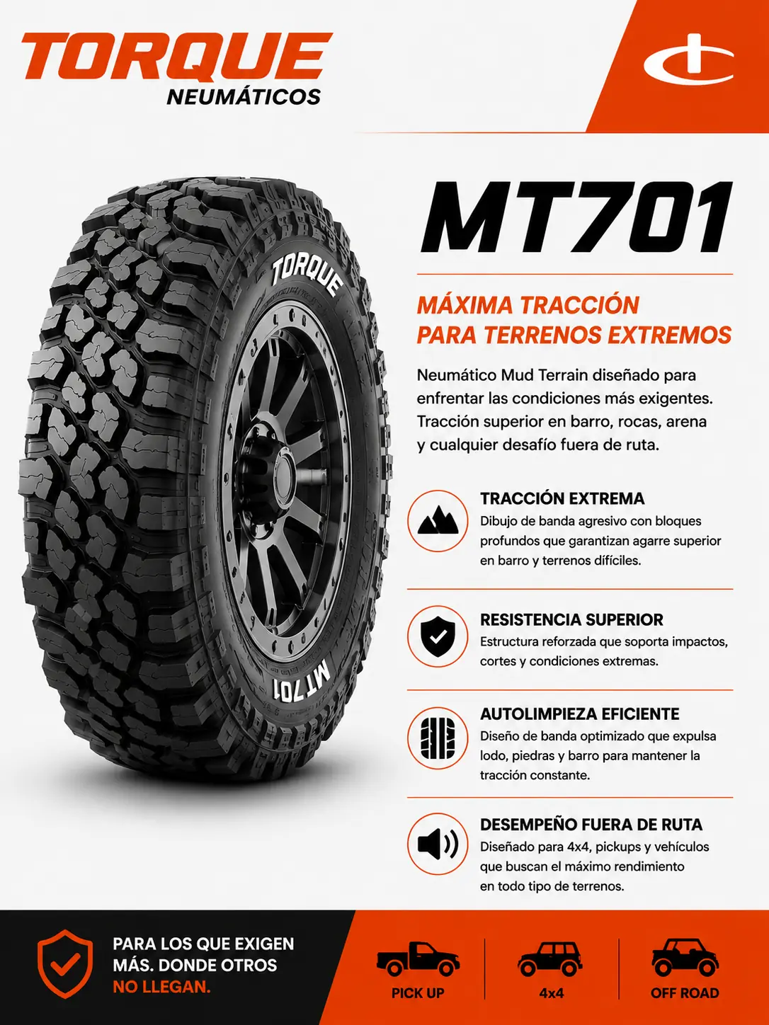 Cubierta Torque 265/70R17 MT701