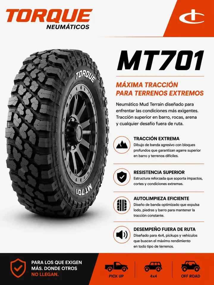 Cubierta Torque 265/70R17 MT701