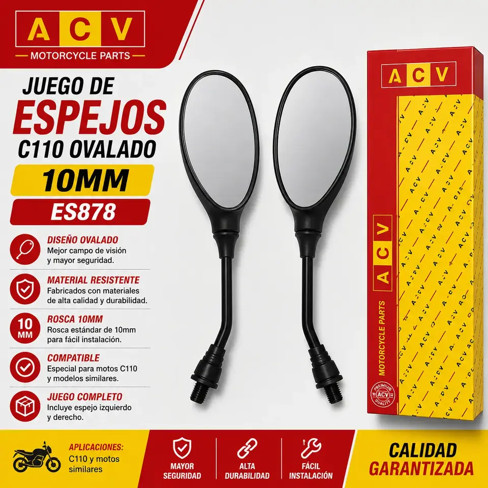 Juego de Espejos C110 Ovalado 10mm ACV