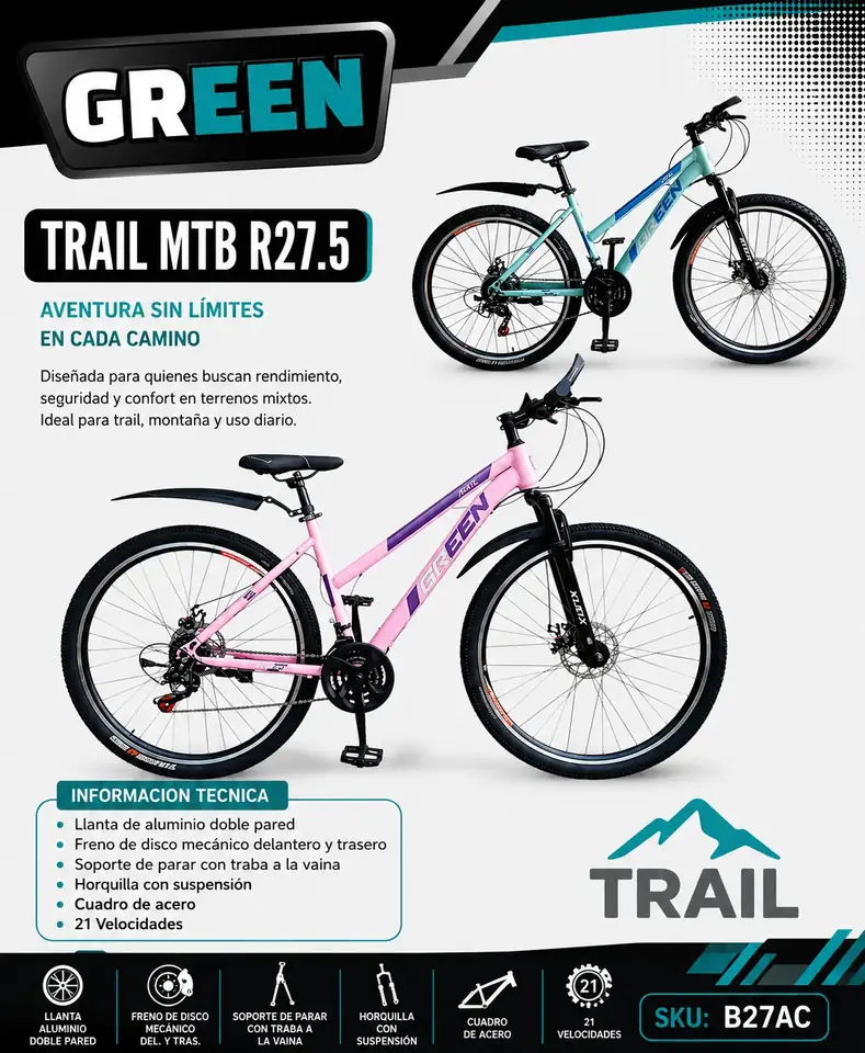 Bicicleta TRAIL MTB R27.5 Dama
