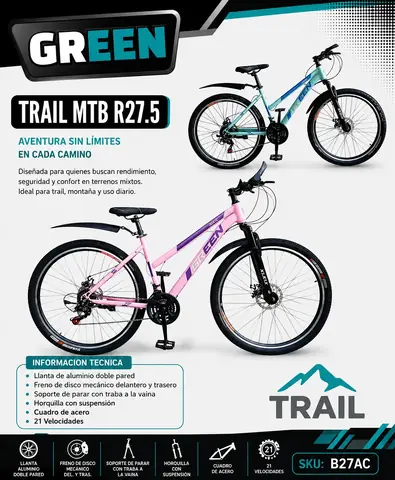Bicicleta TRAIL MTB R27.5 Dama
