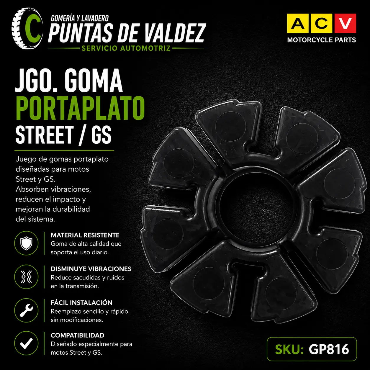Jgo. Goma Portaplato Street / GS