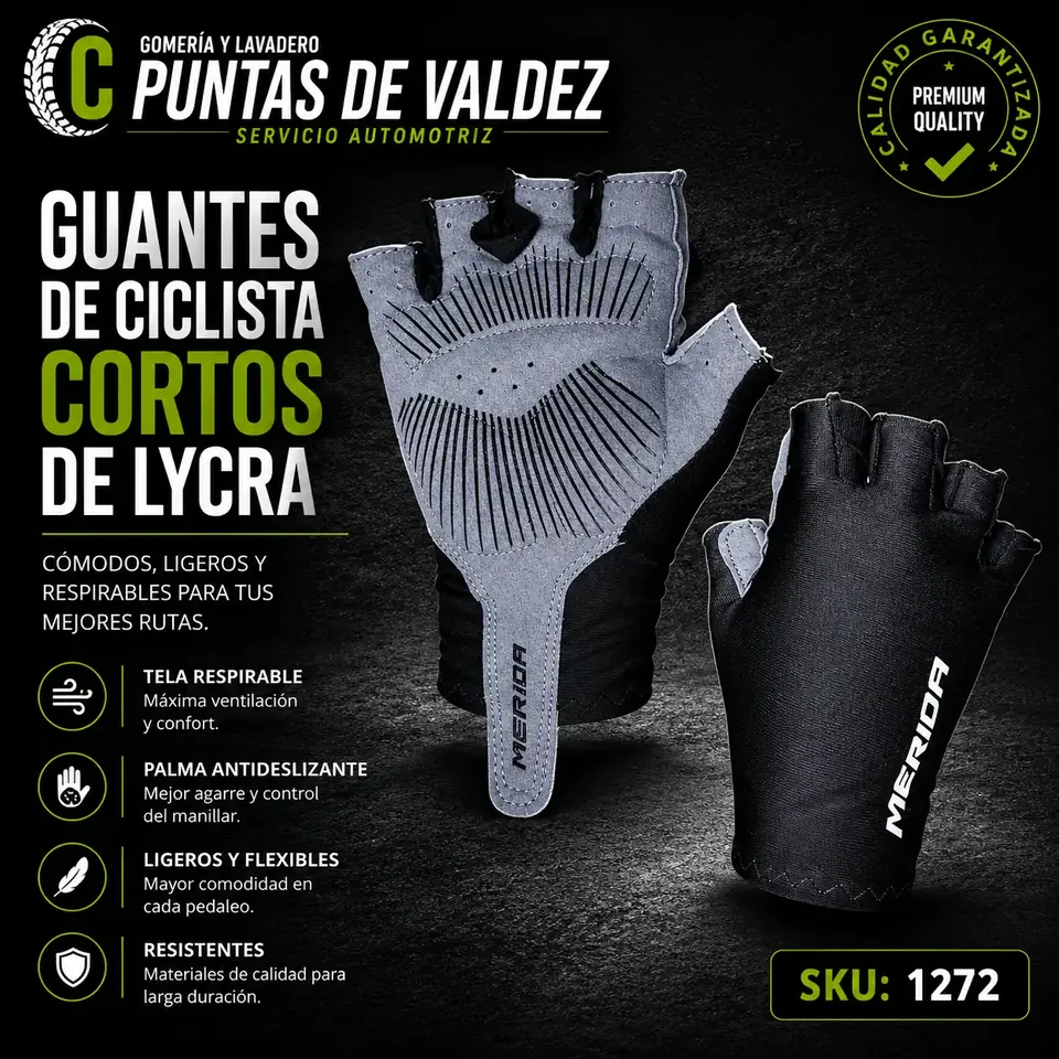 Guantes de Ciclista Cortos de Lycra