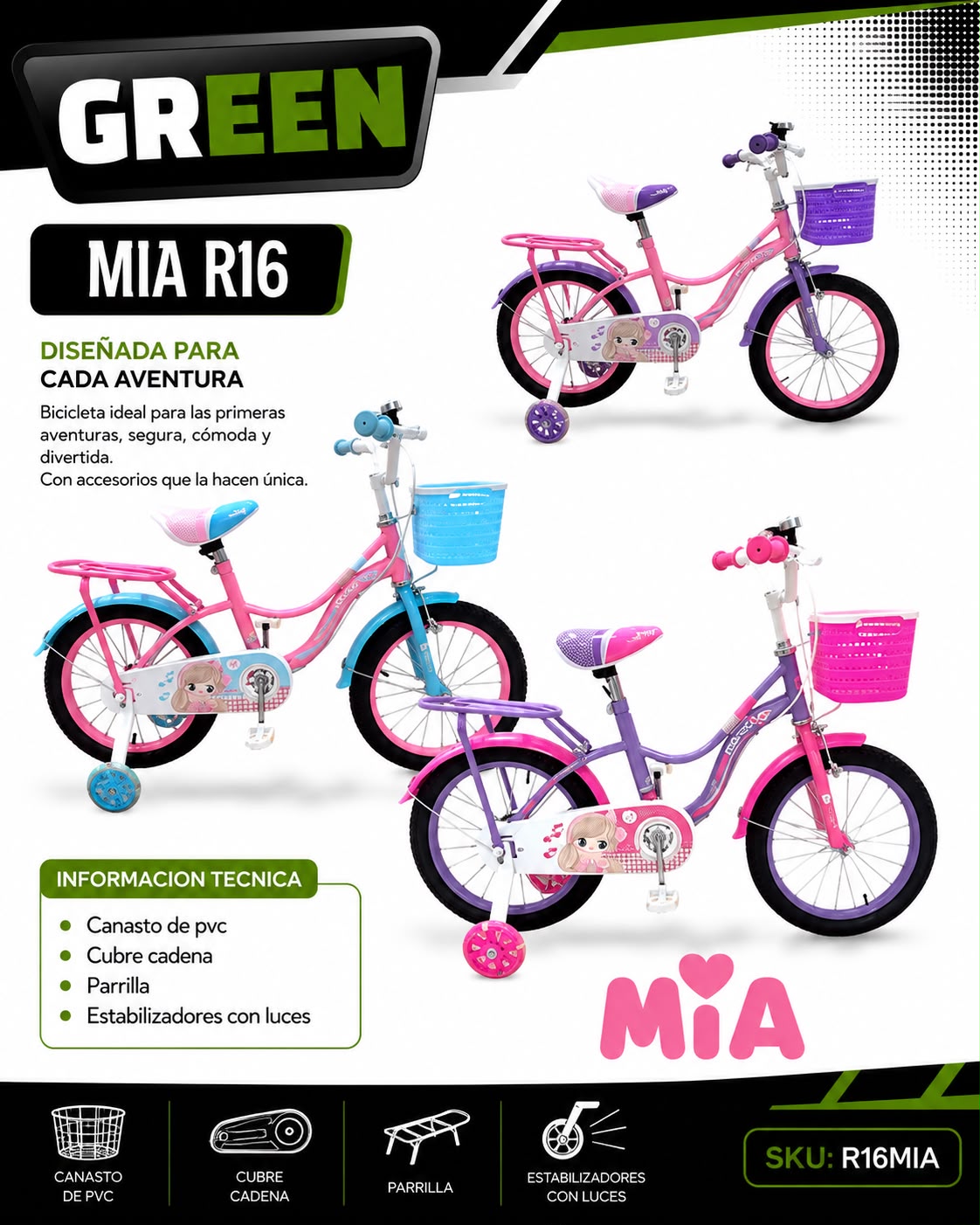 Bicicleta Niña R16 MIA