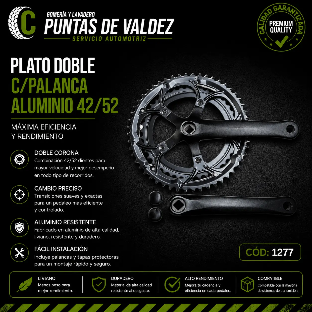 Plato doble aluminio 42/52