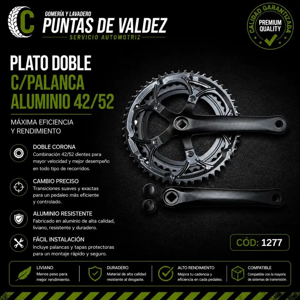 Plato doble aluminio 42/52