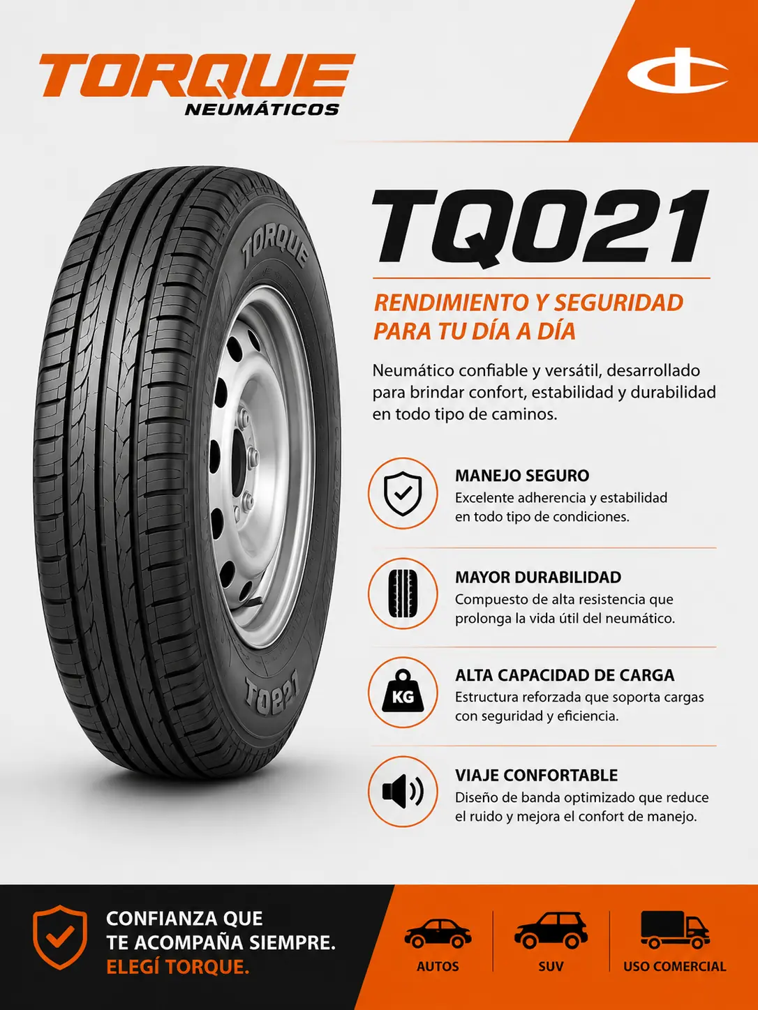 Cubierta Torque 165/70R12