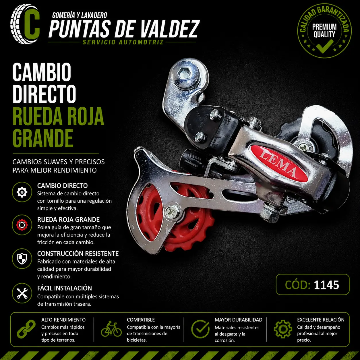 Cambio directo rueda roja grande