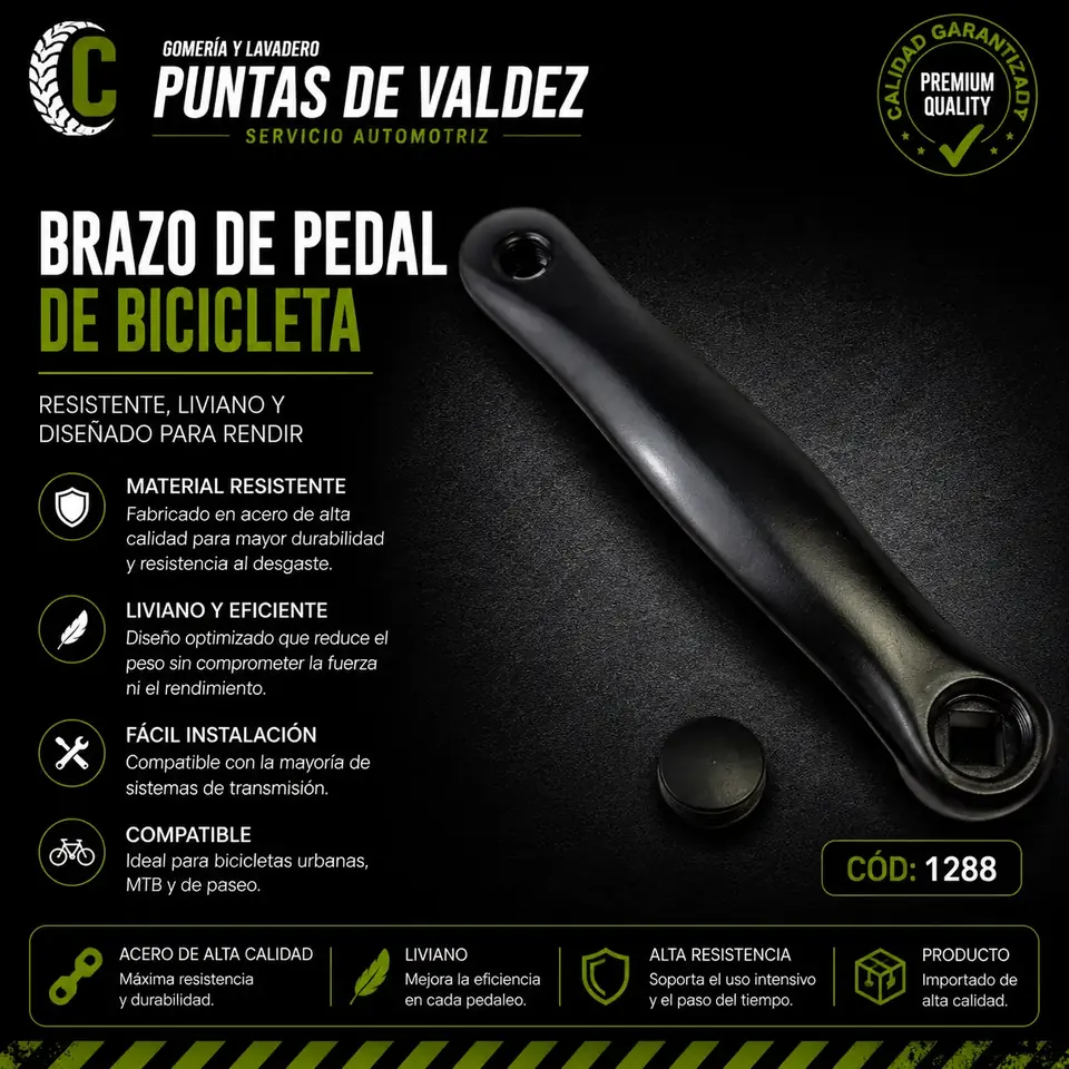 Palanca izquierda aluminio punta cuadrada negra
