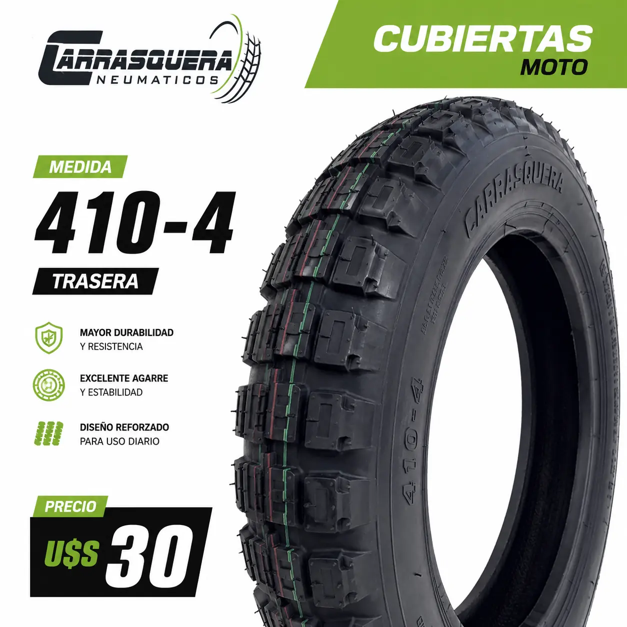 Cubierta Moto 410-4 Trasera Carrasquera