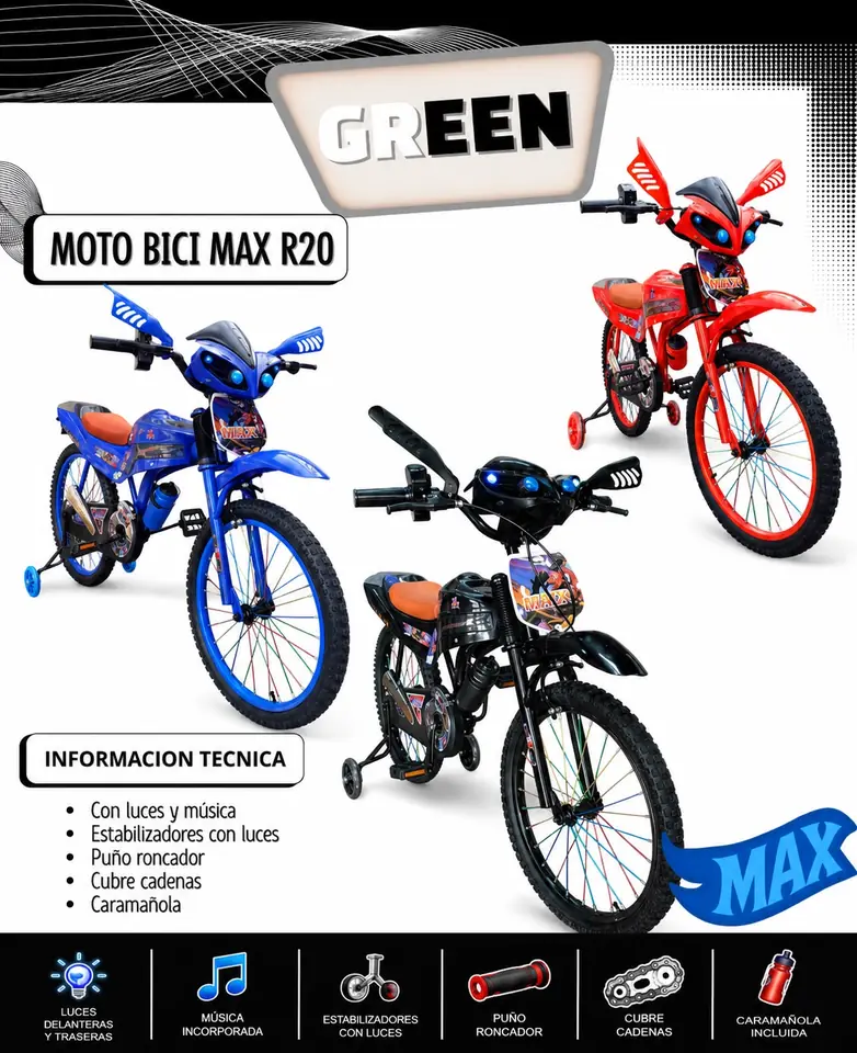 MotoBici MAX R20 con luces