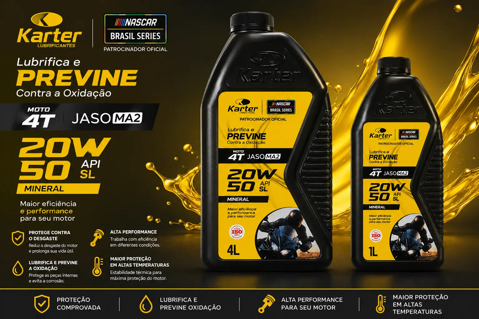 Aceite Moto Karter 4T 20W50 Mineral 1L