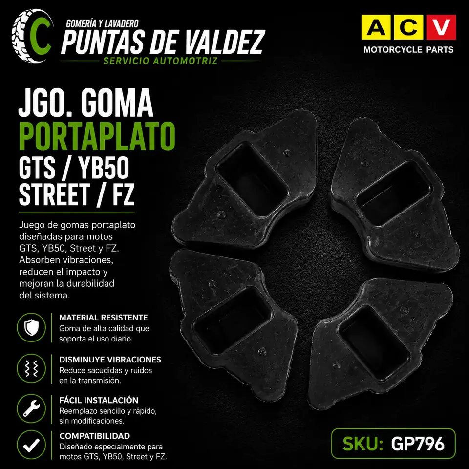 Jgo. Goma Portaplato GTS / YB50 / Street / FZ