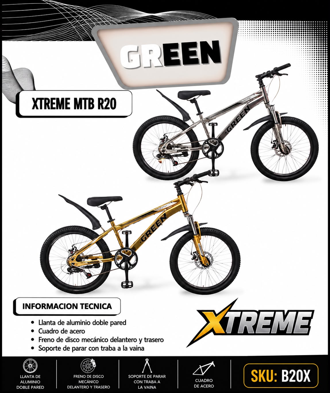 Bicicleta XTREME Varón R20