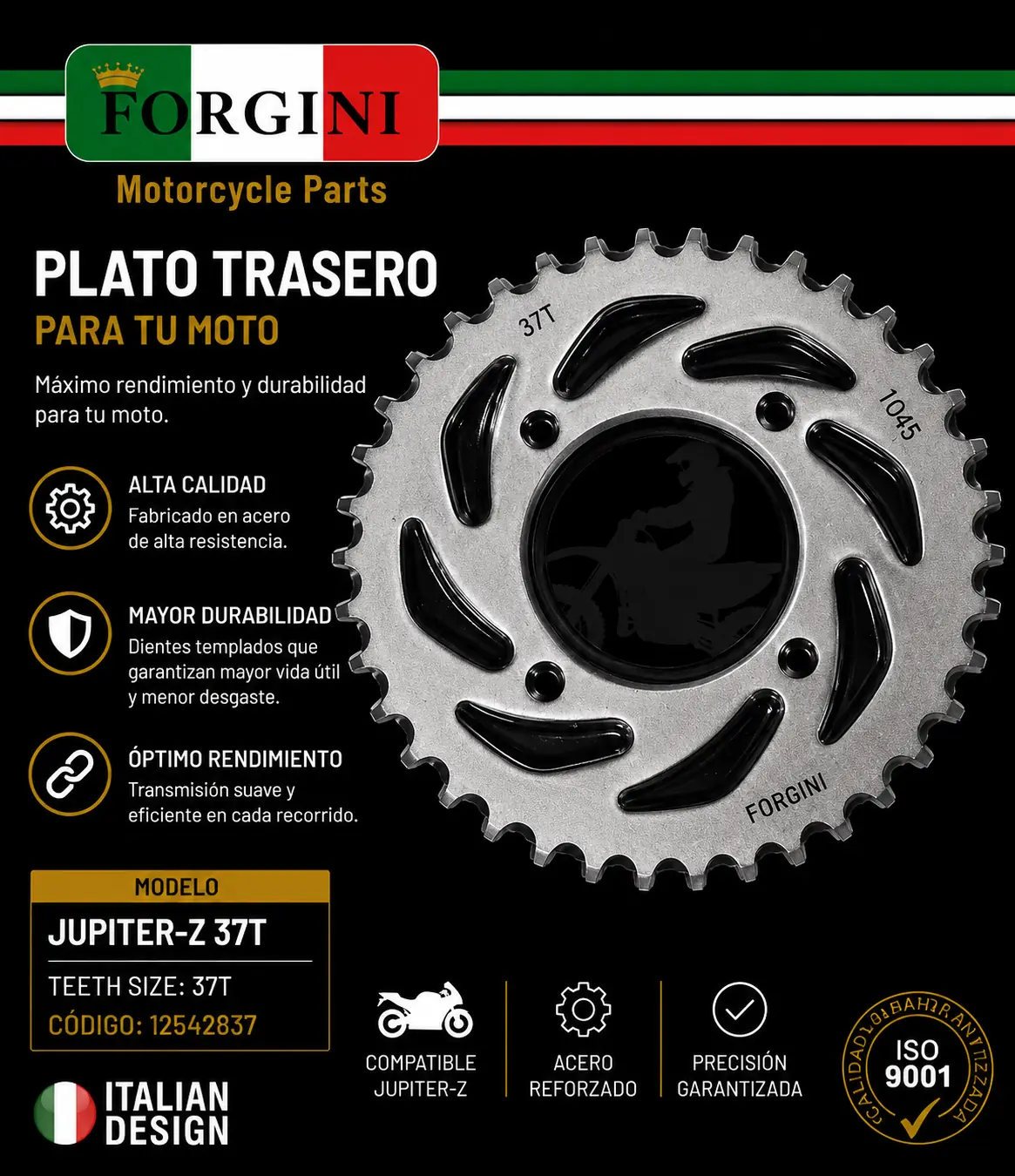 Plato Forgini 37T GTS125/RX100/125