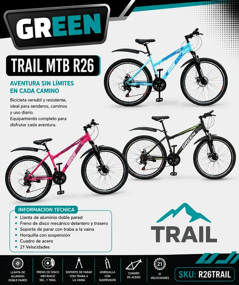 Bicicleta Dama TRAIL MTB R26