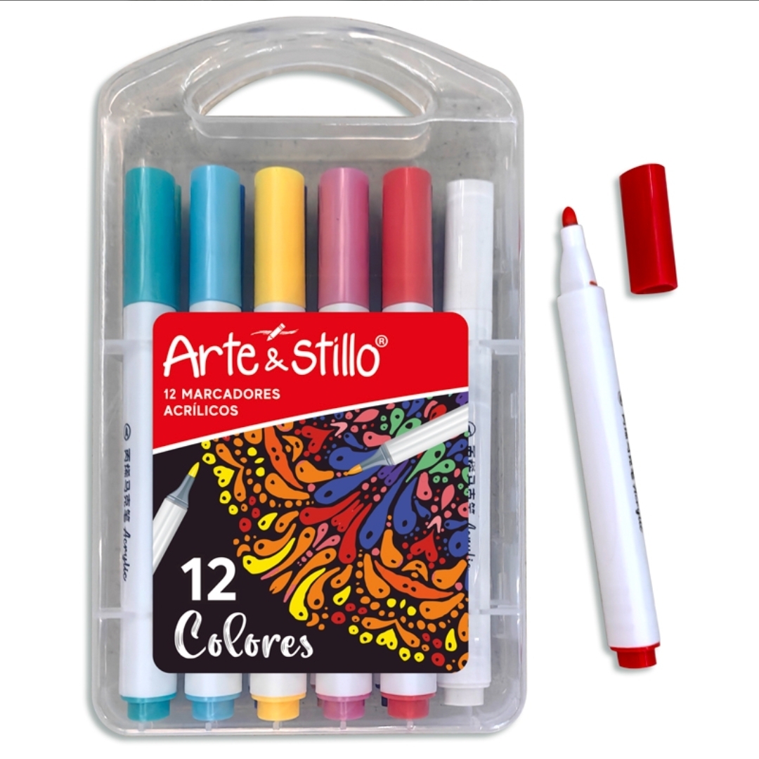 Marcador acrílico Arte & Stillo® x12 en estuche rígido