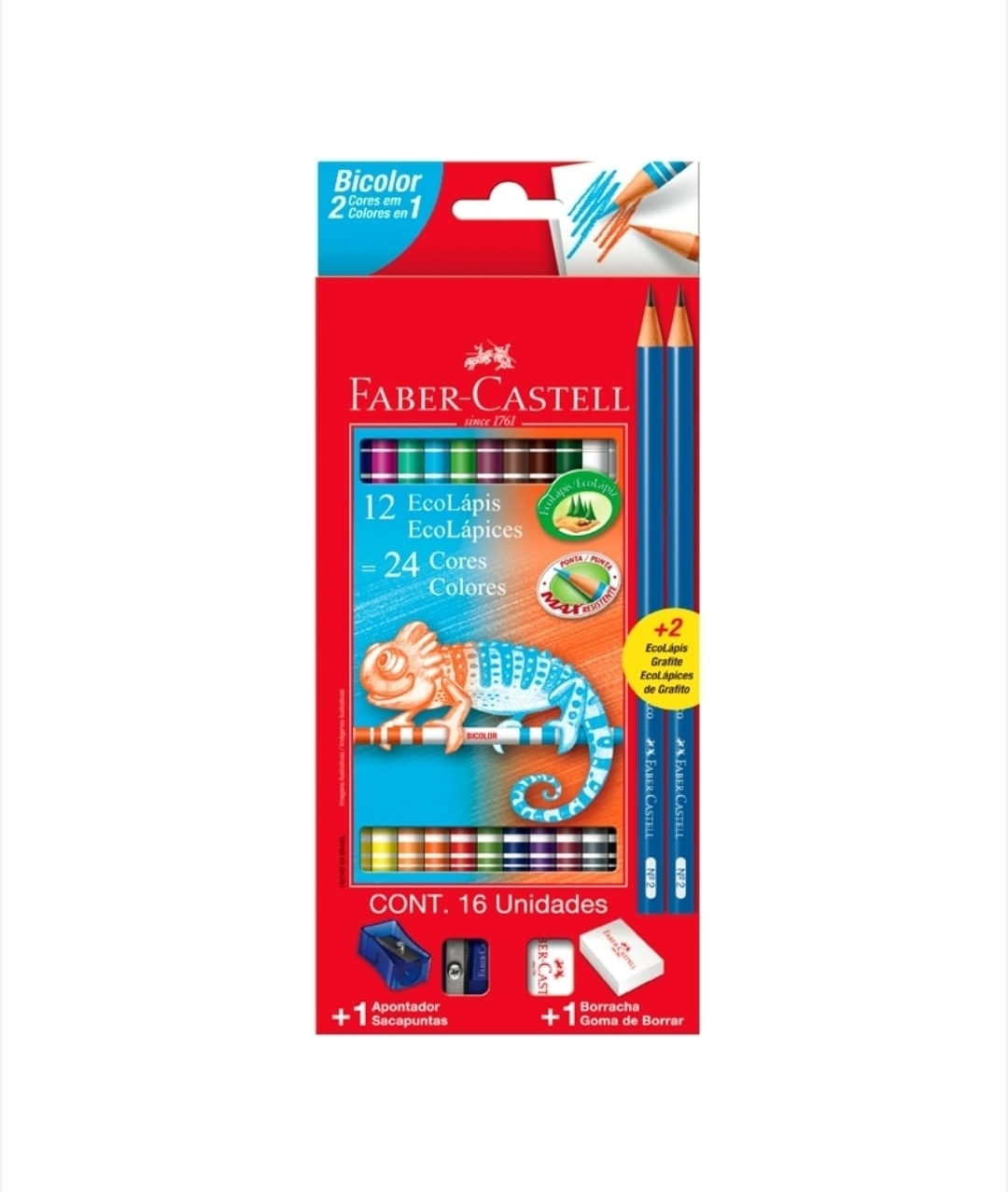 Lápices Bicolores x12 con Kit Faber-Castell