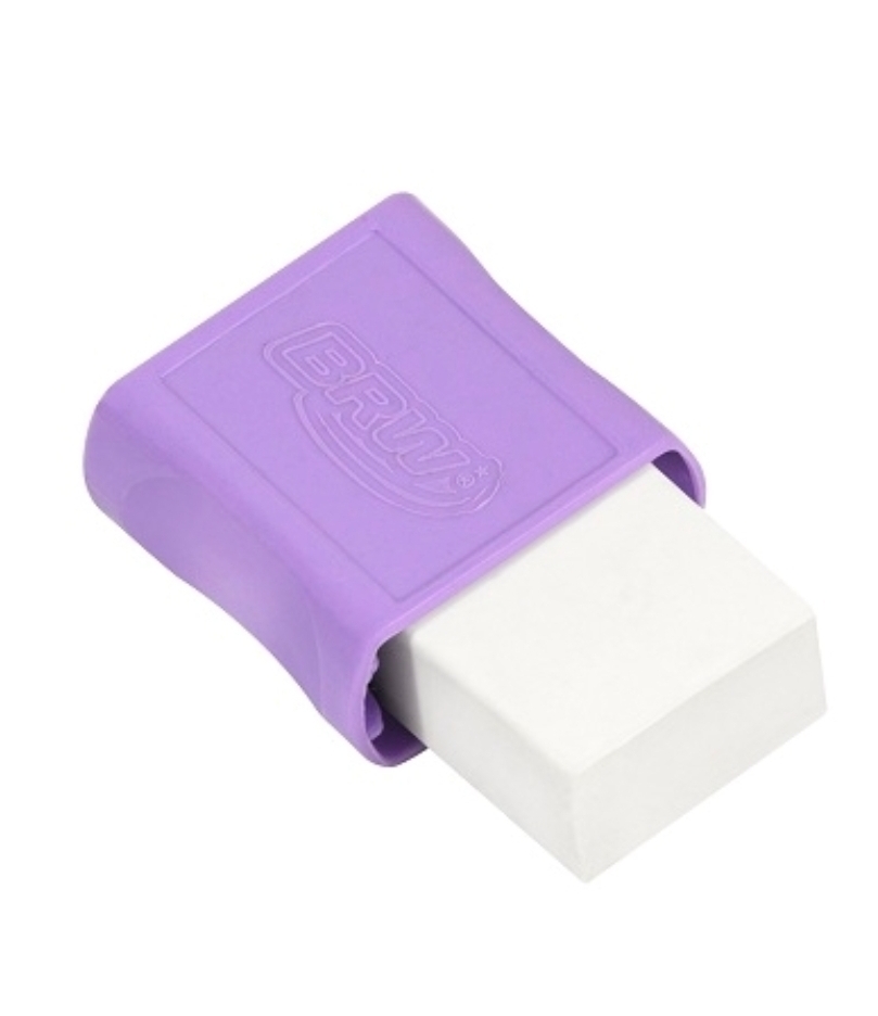 Goma de borrar BRW con funda plastica pastel
