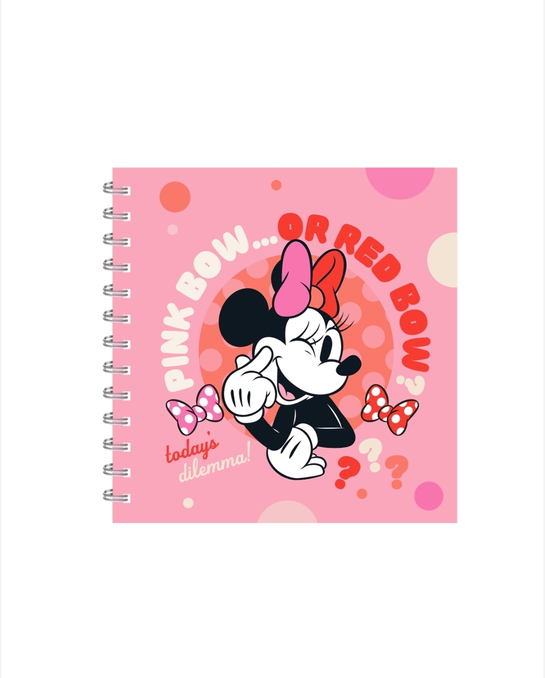 Cuaderno Cuadrado Super Tapa Dura Pink Bow Minnie