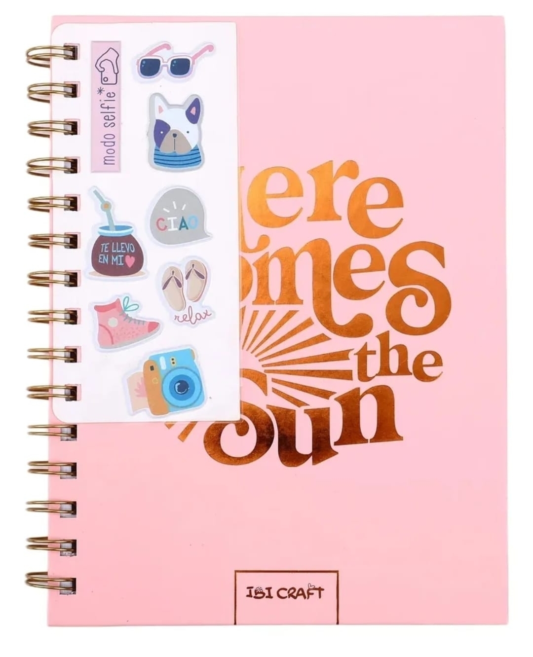 Cuaderno tapa dura Ibi Craft con stickers