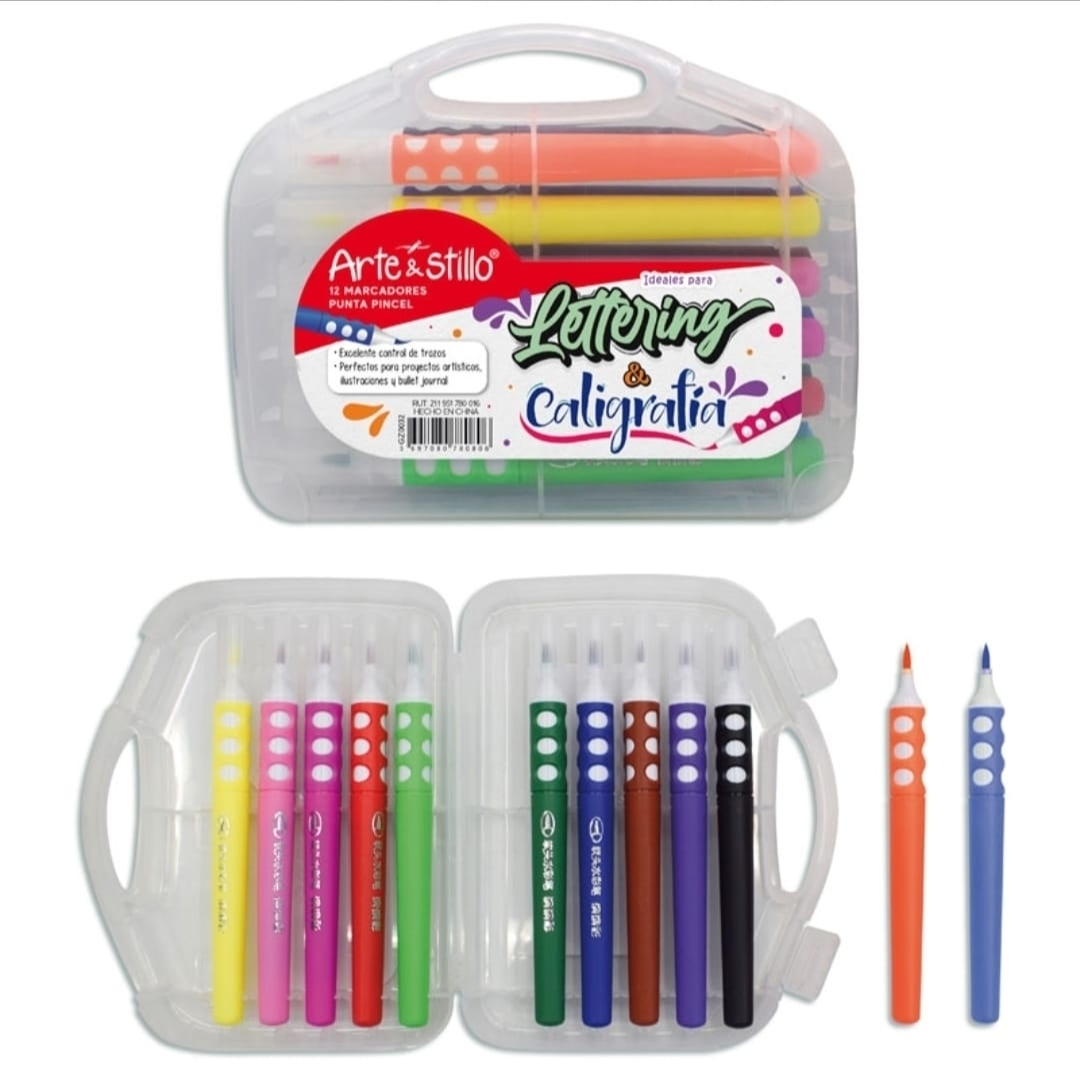 Marcador punta pincel Arte & Stillo® x12 en estuche rígido