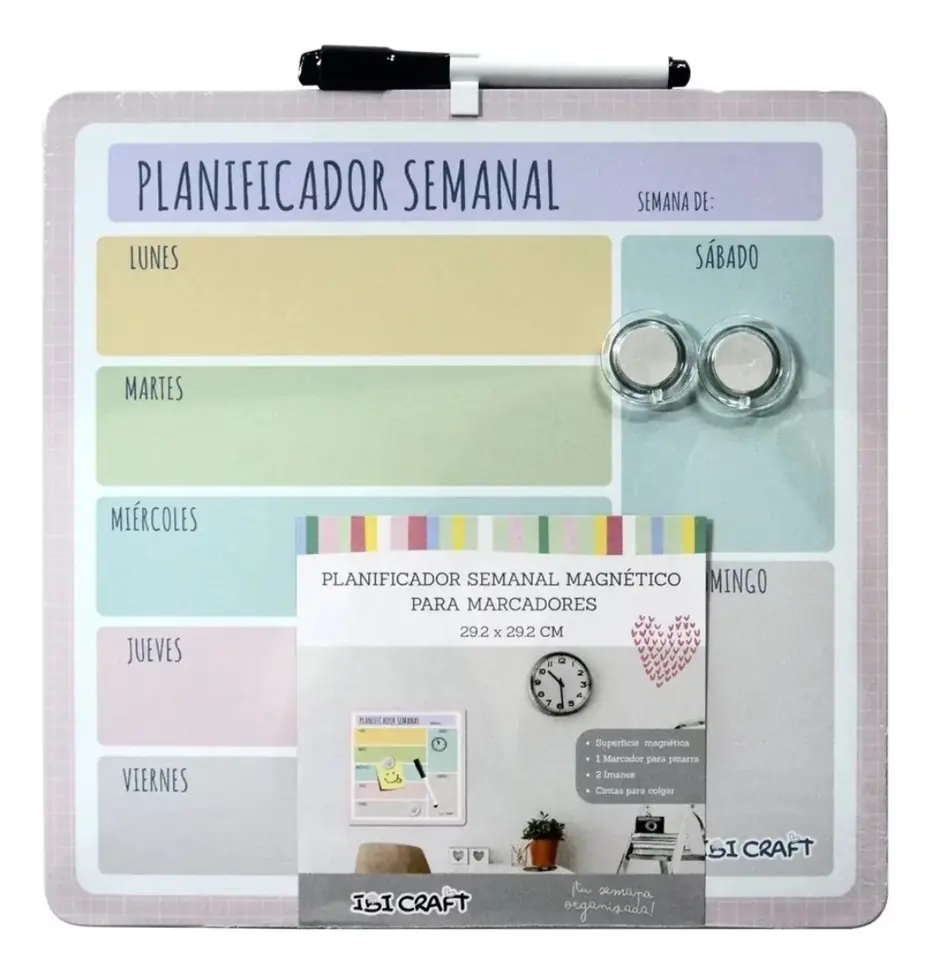 Pizarra magnética planificador semanal Ibi Craft