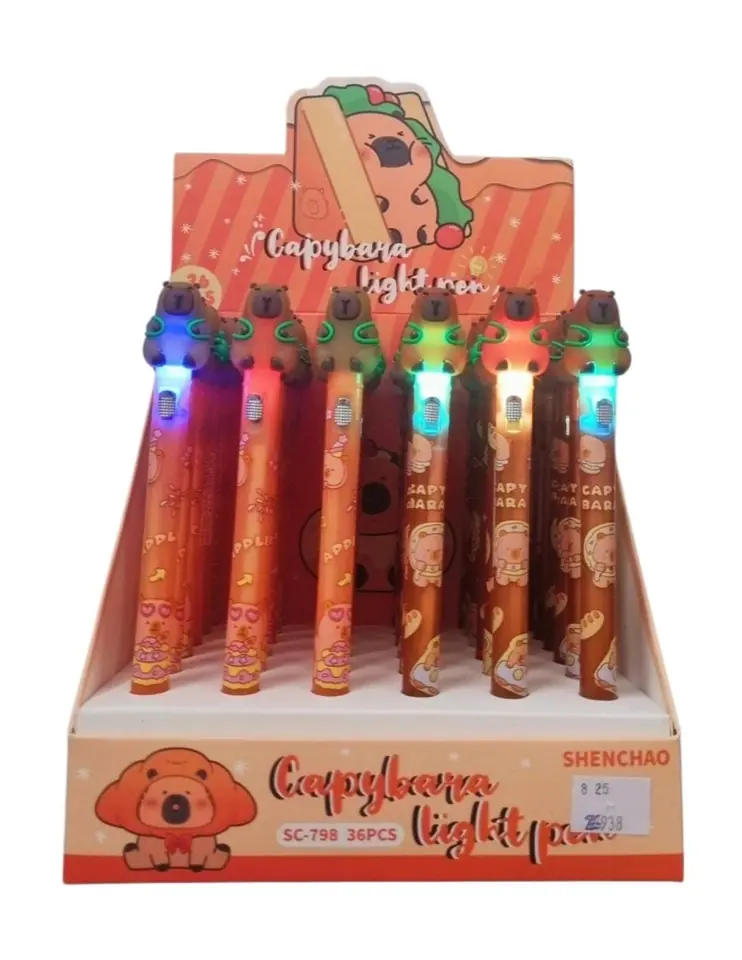 Bolígrafos capybara con luces