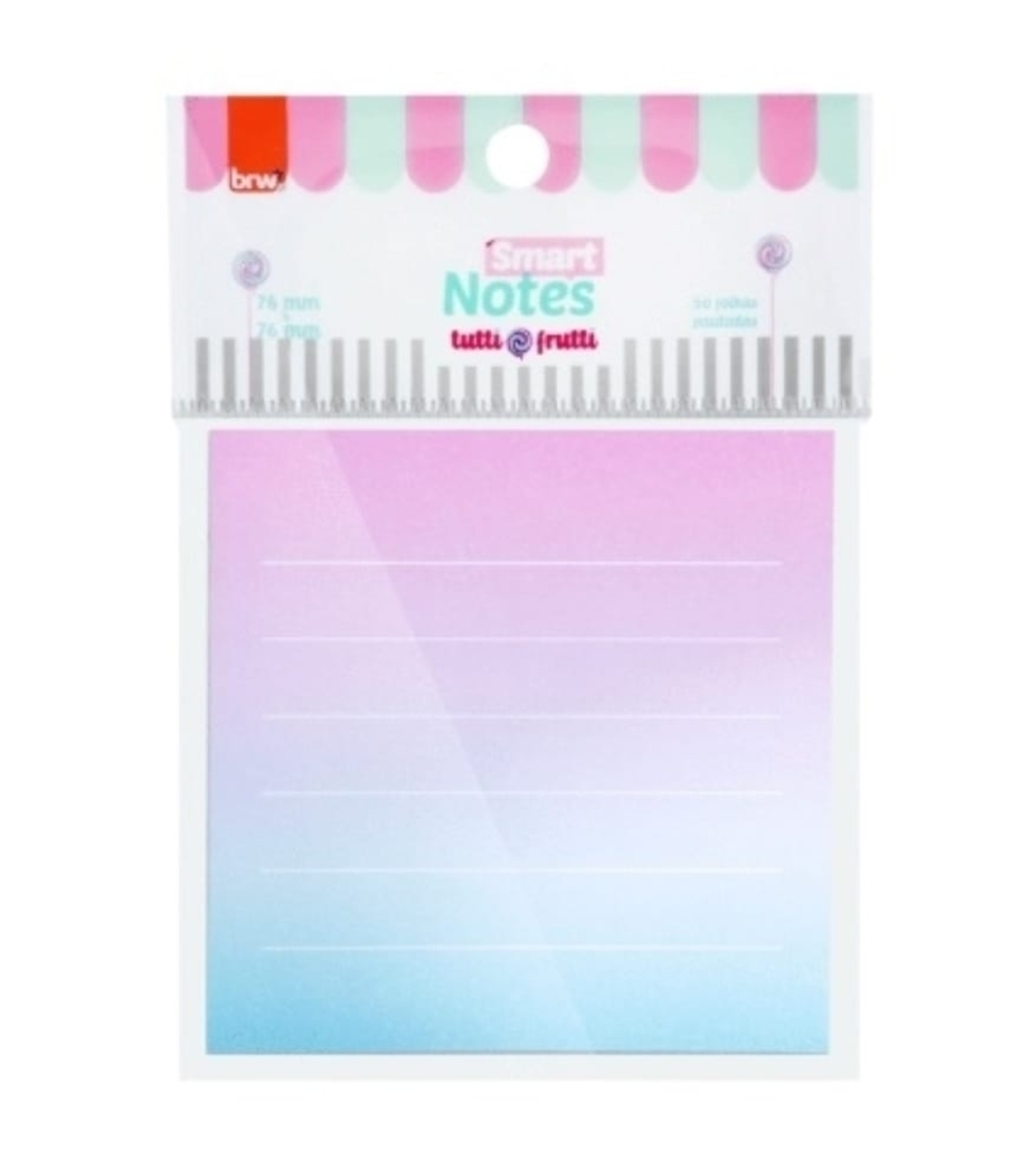 Notas autoadhesivas rayadas 76x76mm-tutti fruti