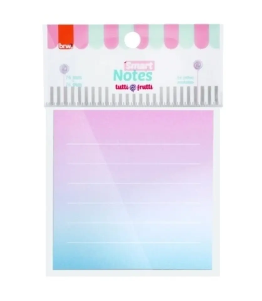 Notas autoadhesivas rayadas 76x76mm-tutti fruti