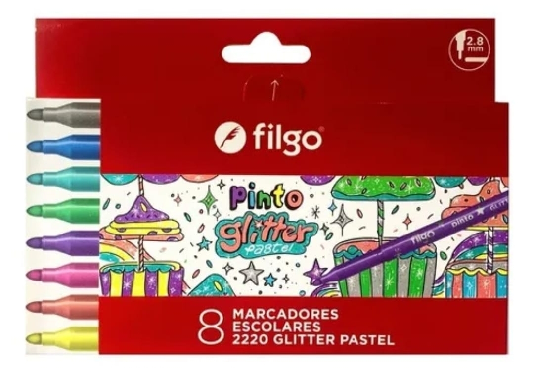 Marcadores Glitter x8 Filgo