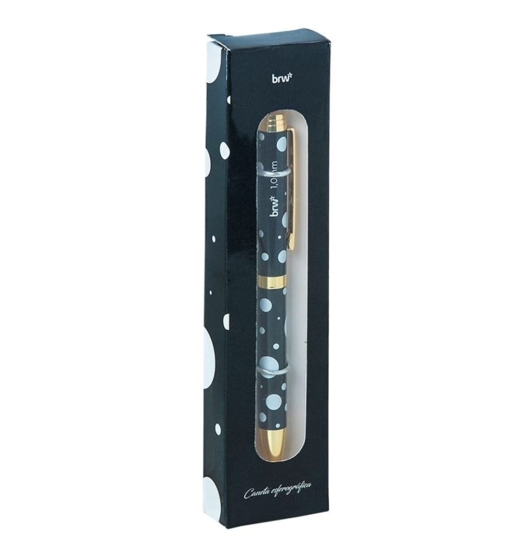 Bolígrafo metalico BRW 1.0mm black estuche de regalo