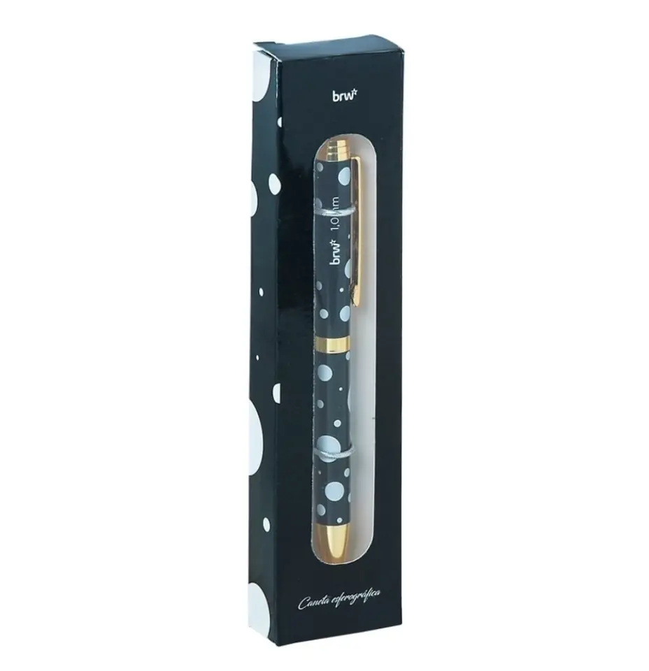 Bolígrafo metalico BRW 1.0mm black estuche de regalo