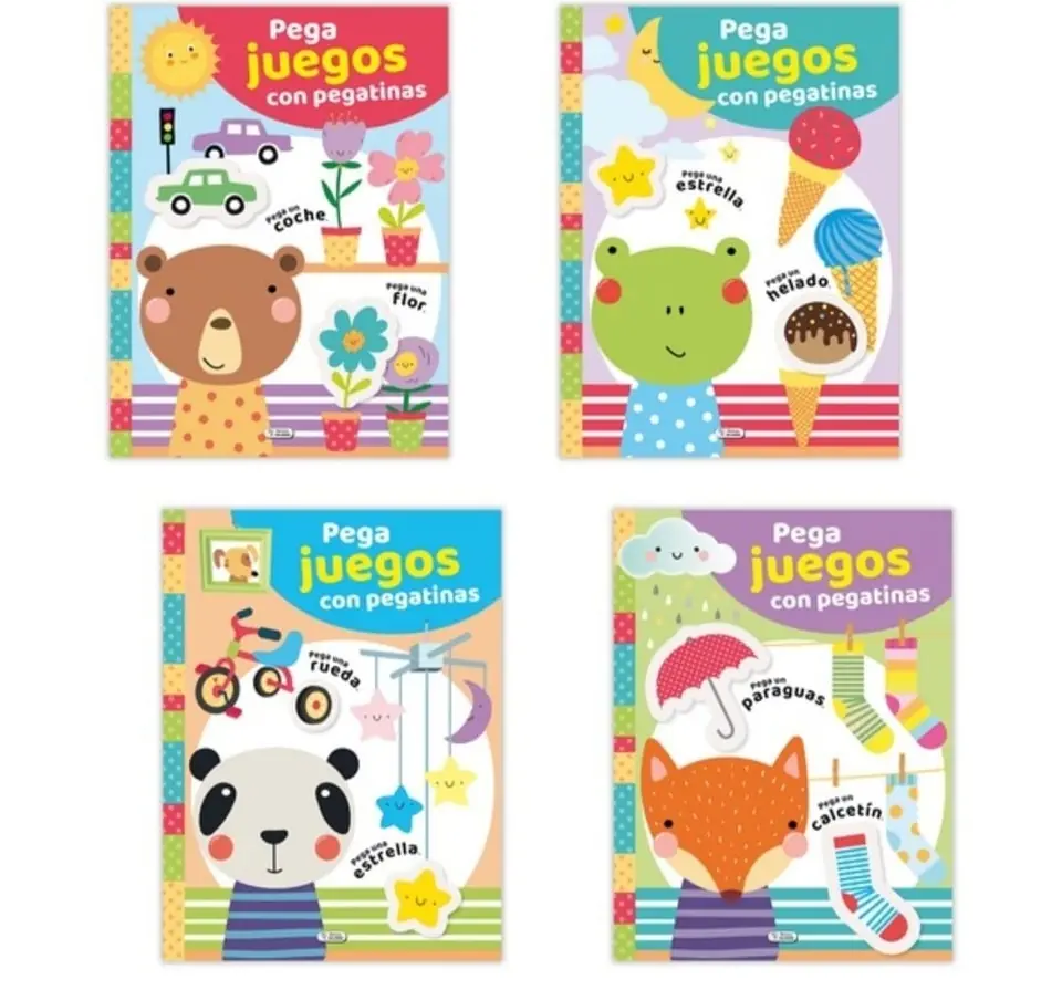Libro pega juegos con Pegatinas