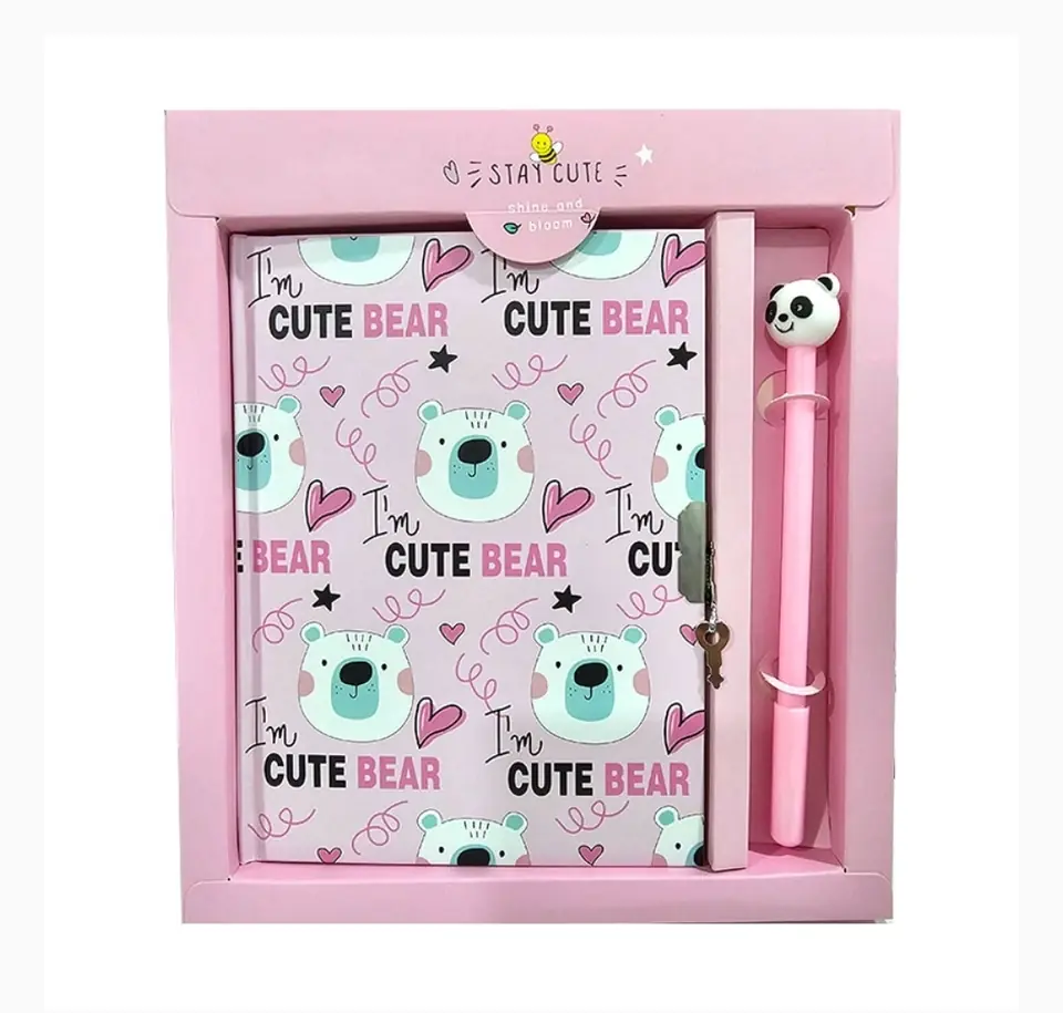 Diario íntimo Cute Bear  con bolígrafo