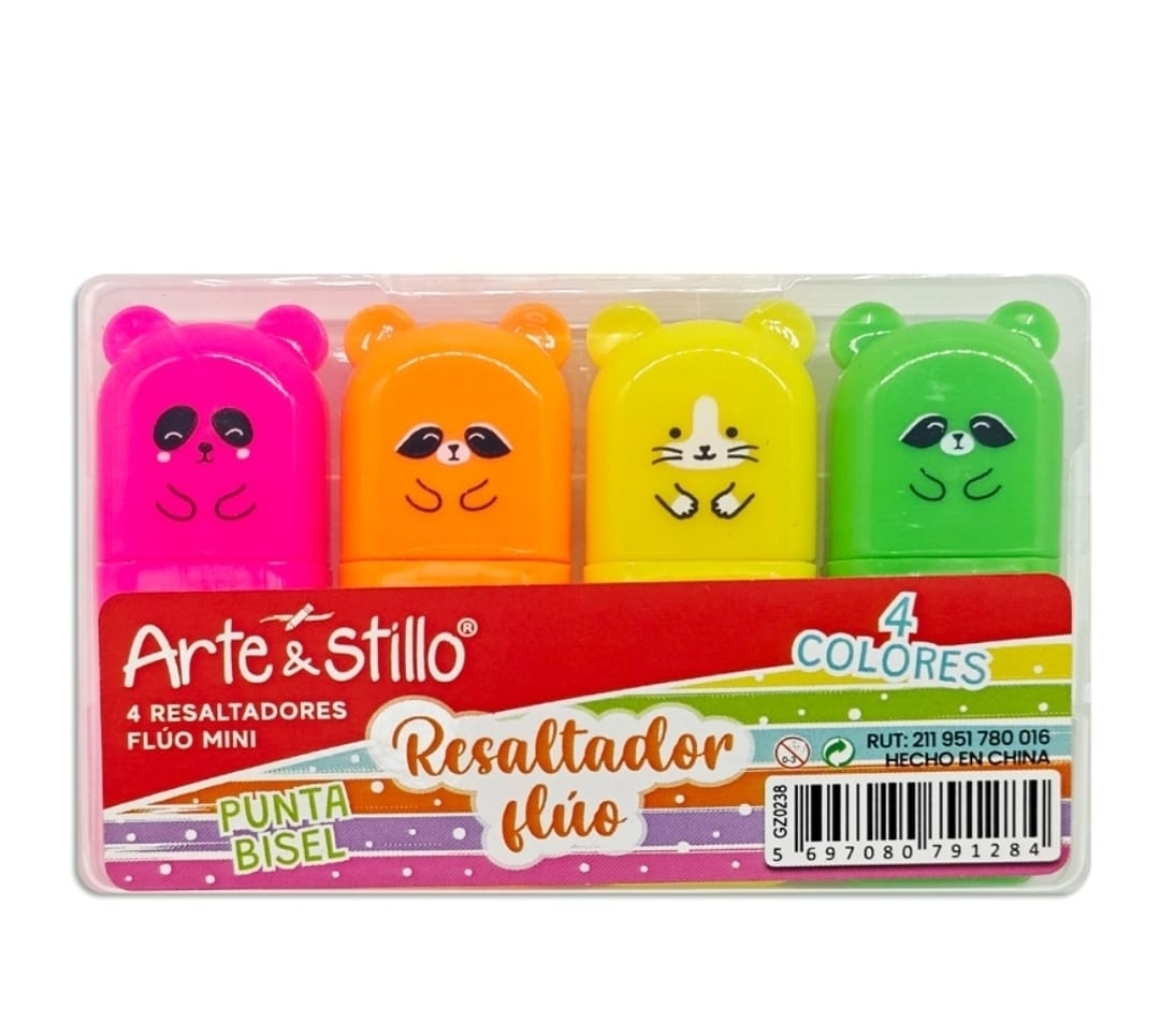Resaltador mini pastel  y fluo Friends Arte & Stillo