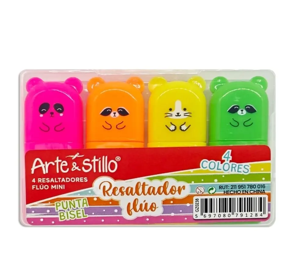 Resaltador mini pastel  y fluo Friends Arte & Stillo