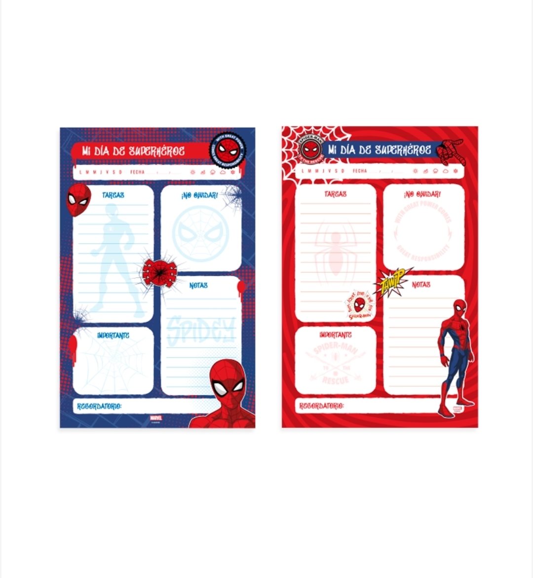 Planificador Diario Spiderman