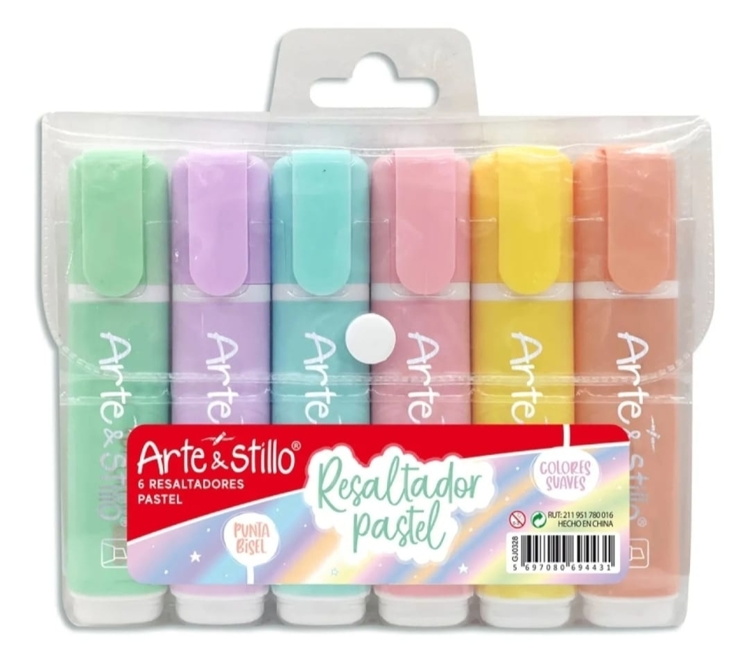 Resaltador pastel x6
