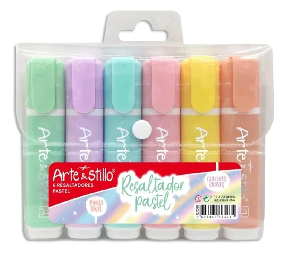 Resaltador pastel x6
