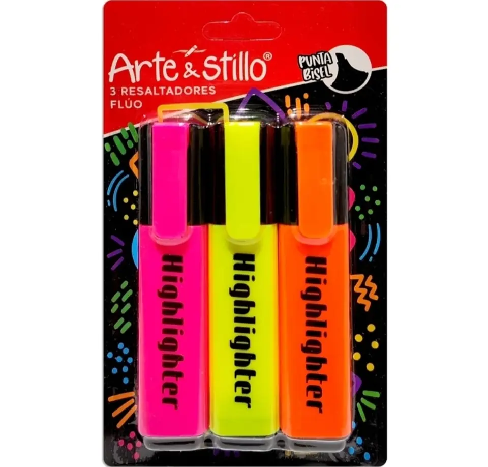Resaltadores fluo y pasteles