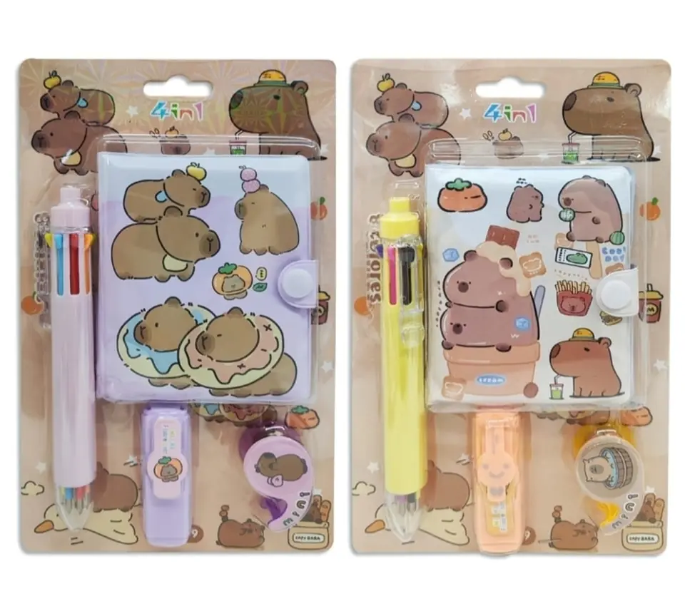 Set escolar 4pzas. Capybara con billetera