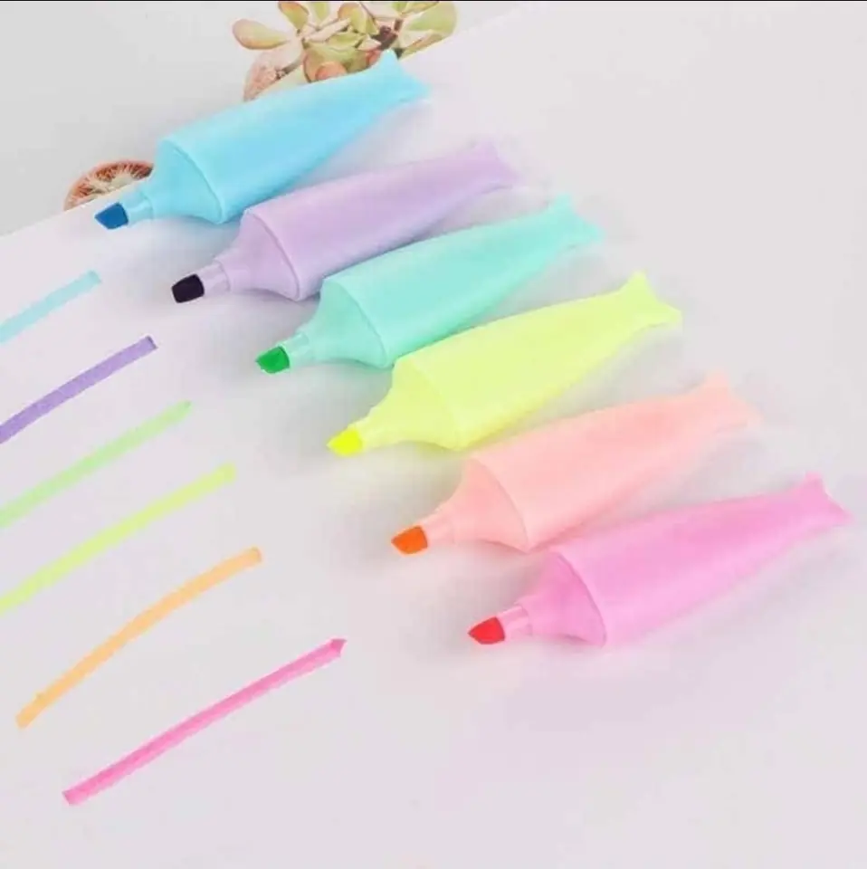 Resaltador pastel pez mini x6
