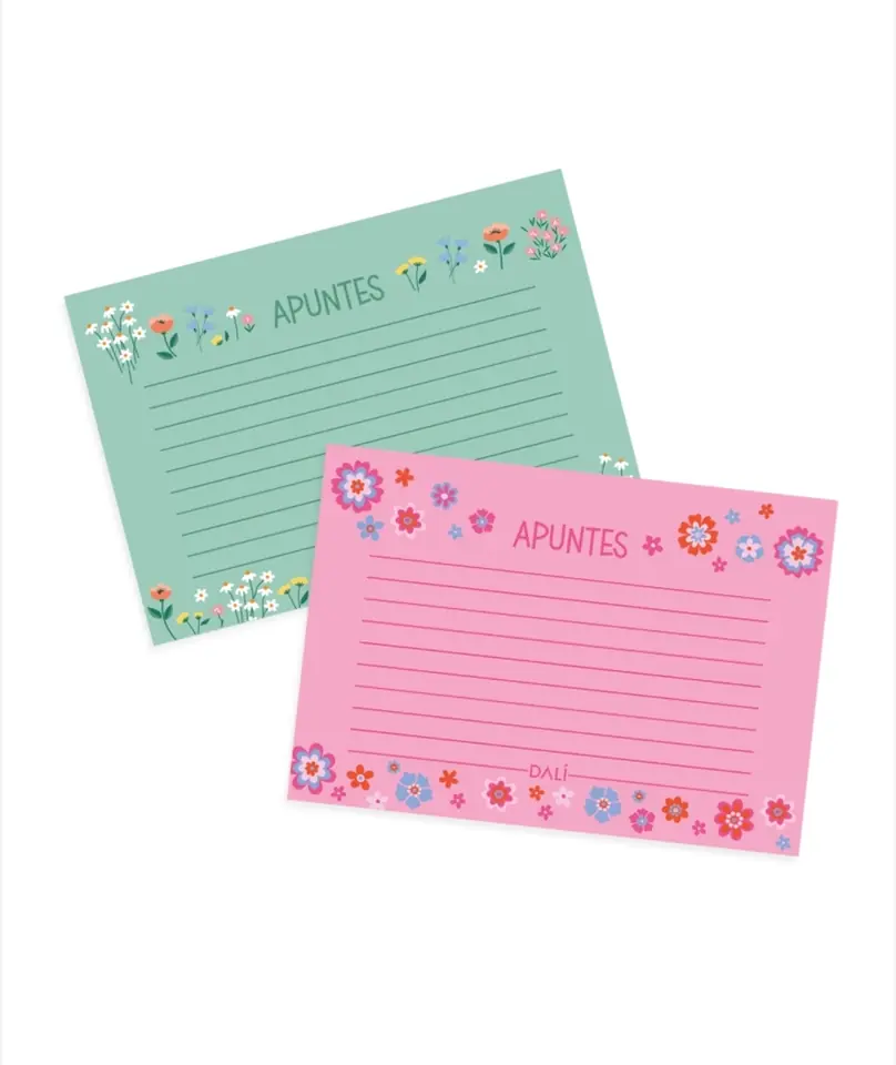 Block Horizontal de Apuntes Flores 50 hojas