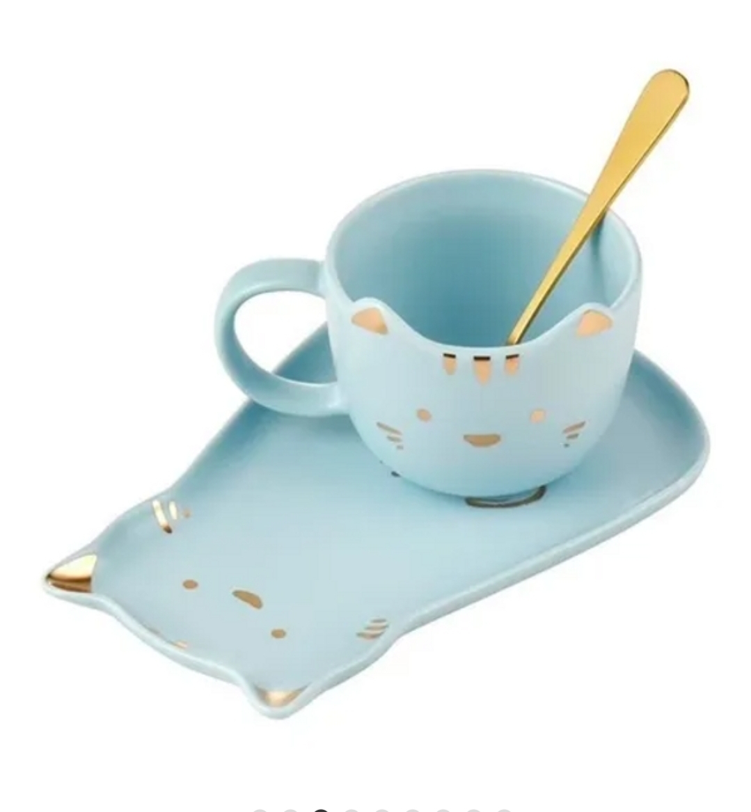 TAZA DE CERÁMICA EN FORMA DE GATO