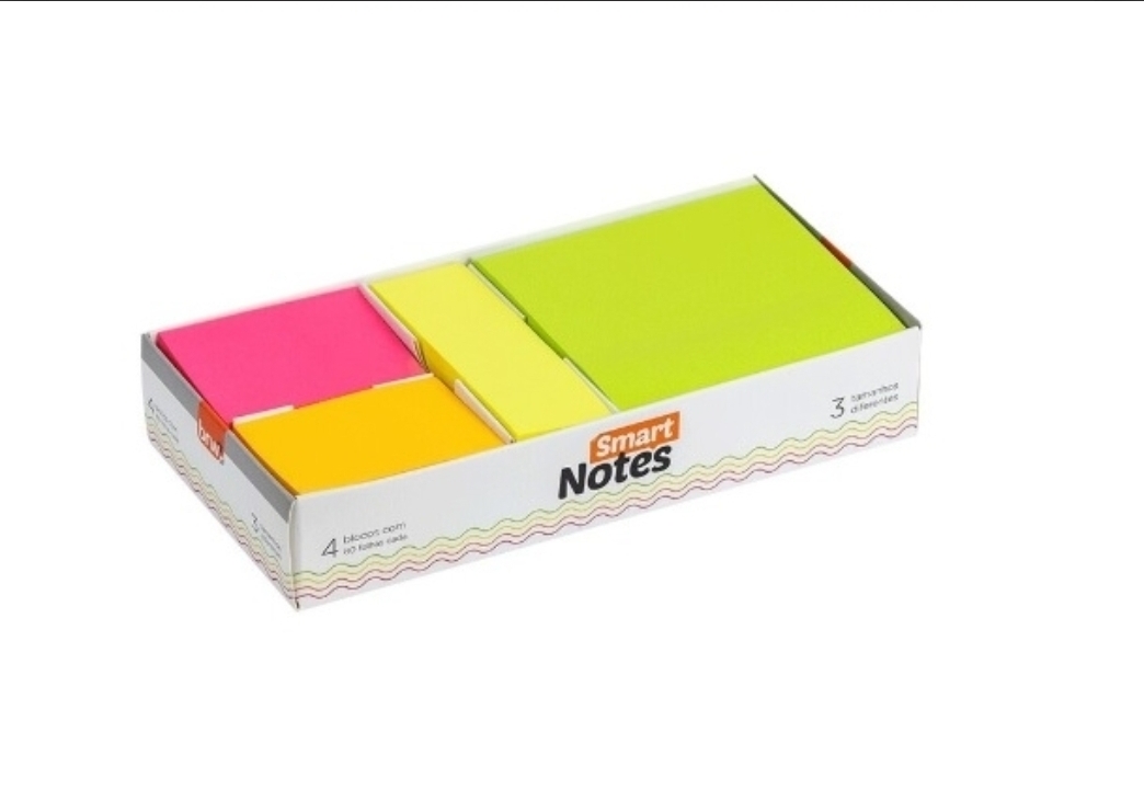 Brw notas autoadhesivas- caja set 4 blocks- neon