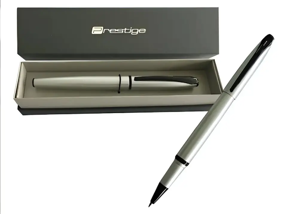 Bolígrafo Prestige De Aluminio Punta Cromada Estuche Tinta A