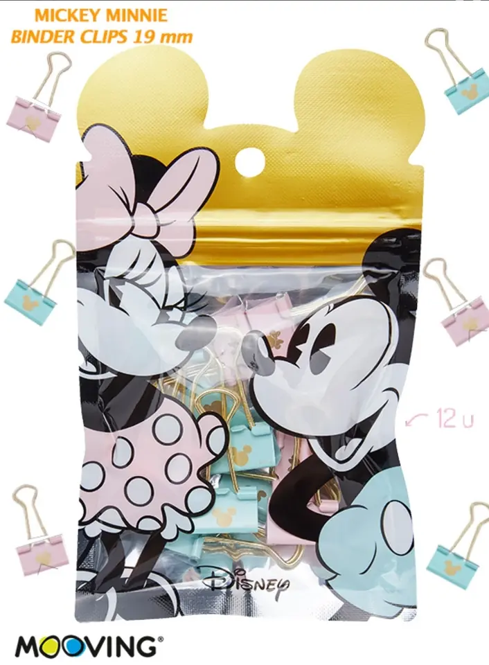 MICKEY MOUSE MOOVING BINDER CLIPS 19 MM