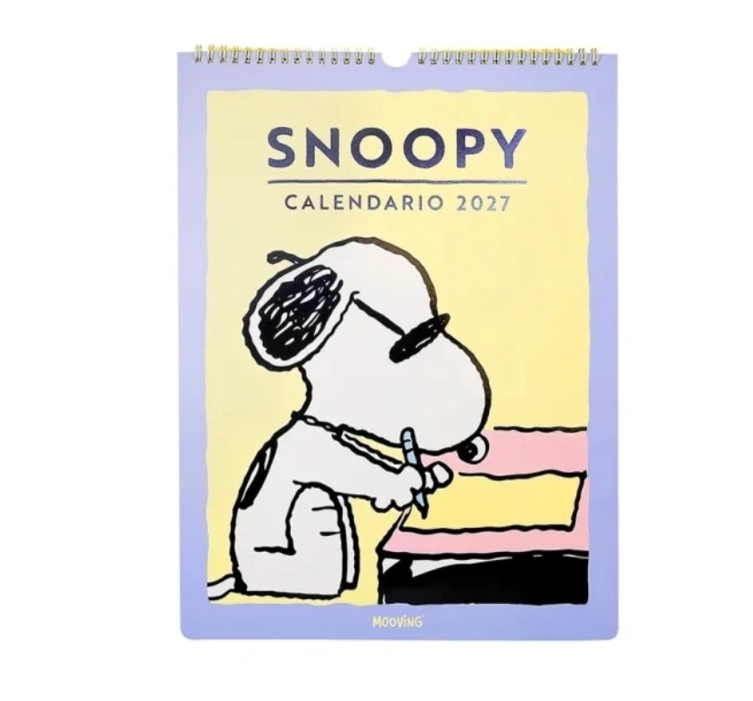 Calendario 2027 Snoopy mensual Mooving