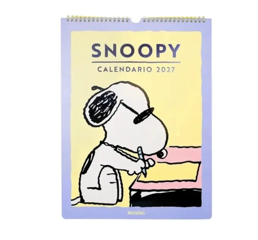 Calendario 2027 Snoopy mensual Mooving